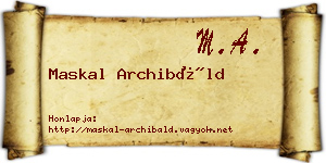 Maskal Archibáld névjegykártya